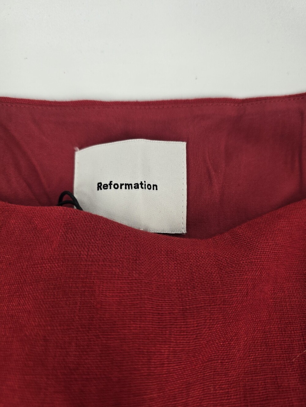 Reformation Grace Linen Two Piece Skirt Set in Sundried Tomato Red Size 4 NEW - Picture 2 of 16